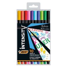 Bic Intensity Fineliner Fine Point Pens Assorted 10 Pack