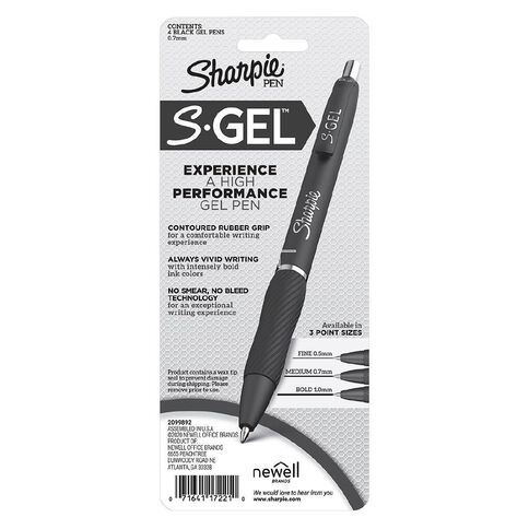 Sharpie Sharpie Gel Retractable 0.7mm Pen Black 4 Pack