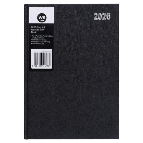 WS 2026 Diary A5 Week to View Black