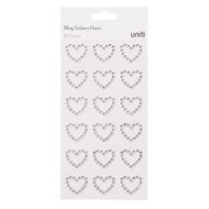 Uniti Bling Hearts Stickers 18 Piece Silver