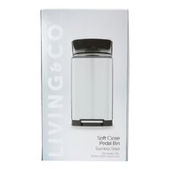 Living & Co Soft Close Pedal Bin Stainless Steel Rectangle Silver 30L