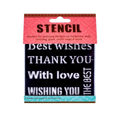 Stencil Wishes With Love 4 X 4In 1pc