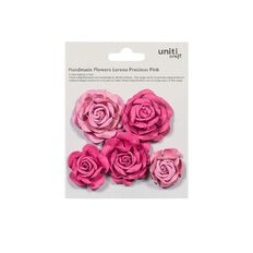 Handmade Flowers Lorena Precious Pink Approx 3-5cm 5pc