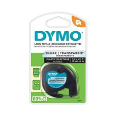 Dymo Letratag Plastic Clear 12mm x 4m