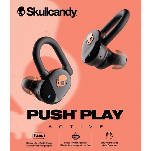 Skullcandy Push Play Active True Wireless Earbuds Black/Orange