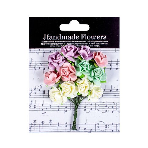 Handmade Flowers Catalina Approx 2.5cm 12pc With Assorted Colours