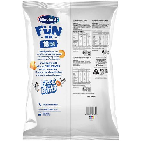 Bluebird Mega Cheese Twist Rashuns Burger Rings Combo 324g 18 Pack#