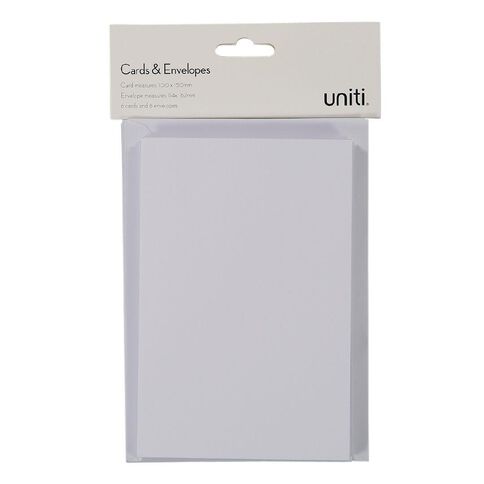 Uniti Cards & Envelopes 6 Pack White