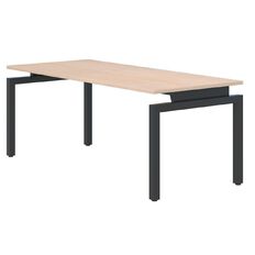 Accent Quick Ship Box Fixed Height Desk Black/Classic Oak 1500 x 800