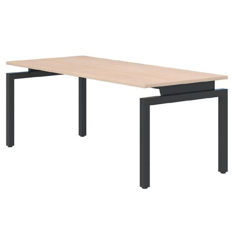 Accent Quick Ship Box Fixed Height Desk Black/Classic Oak 1500 x 800