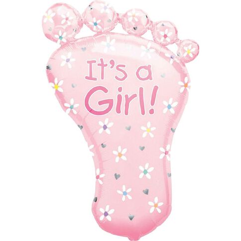 Anagram Its A Girl Foot Foil Balloon Supershape 25in