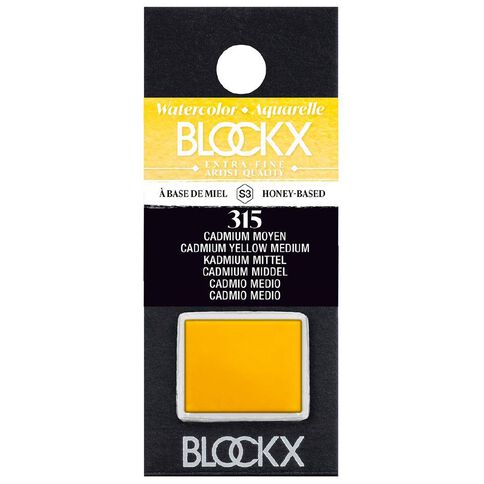 BLOCKX Watercolour Half Pan S3 315 Medium Cadmium Yellow