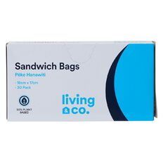 Living & Co 50% Plant-Based Sandwich Bags 30 Pack