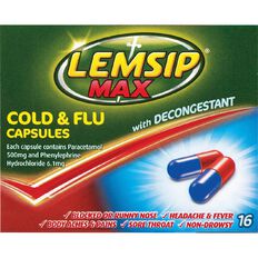 Lemsip Cold & Flu Decongestant Capsules 16s - LIMIT OF 2 PER CUSTOMER