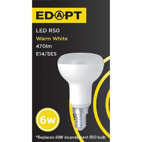 Edapt LED E14 Reflector Light Bulb R50 6W Warm White