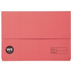 WS Manilla Document Wallet Foolscap Red Mid