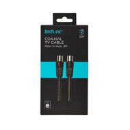 Tech.Inc Coaxial Fly Lead Plug to Plug 2 Metres