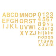 Uniti Iron-on Alphabet & Numbers Gold