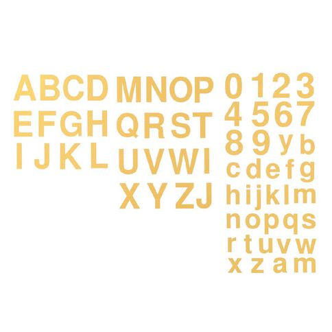 Uniti Iron-on Alphabet & Numbers Gold