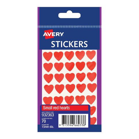 Avery Hearts Stickers 15mm Diameter