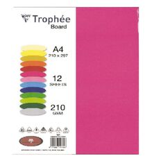 Trophee Board 210gsm Intensive Pink 12 Pack