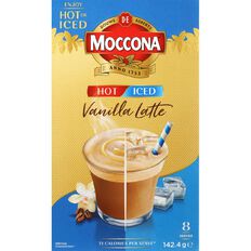 Moccona Hot/Iced Coffee Vanilla Latte 8 Pack