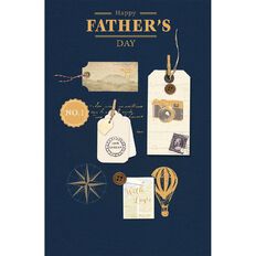 John Sands Father's Day Card General Wish Conv Dad Navy Icons