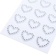 Uniti Bling Hearts Stickers 18 Piece Silver