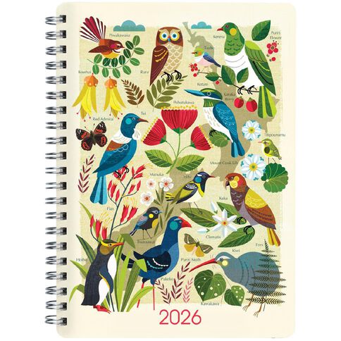 Collins 2026 Diary Week To View Kiwi Vibe Multi-Coloured A5