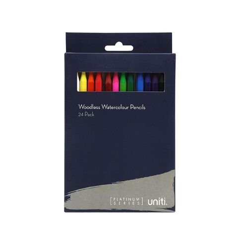 Uniti Platinum Woodless Watercolour Pencils 24 Pack
