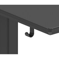 Workspace Height Adjustable Desk 1200W with Drawer Frosted Glass Black