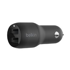 Belkin BoostCharge 24W Dual USB-A Car Charger Black