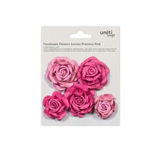 Handmade Flowers Lorena Precious Pink Approx 3-5cm 5pc