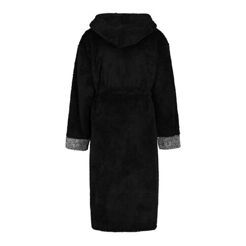 H&H Men's Shaggy Hooded Robe