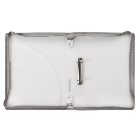 ColourHide Ring Zipper Binder Clear