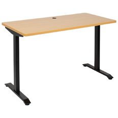 Jasper J Emerge 1200x600 Straight Desk Beech Top With Black Metal Base