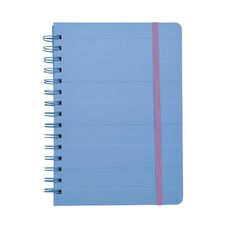 Uniti Clubhouse Hardcover Notebook Debossed Striped Blue Light