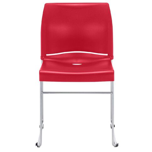 Buro Seating Envy Stacking Chair Red Reflective Silver Frame Red