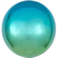 Anagram Ombre Blue & Green Foil Balloon Orbz 15in