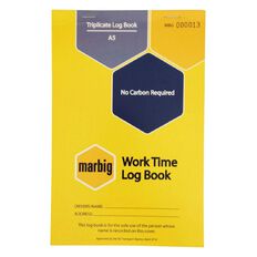 Marbig Worktime Triplicate 50 Leaf Yellow Mid A5