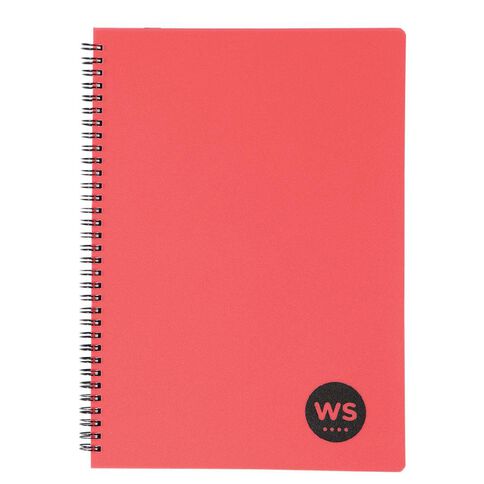 WS Notebook PP Wiro 200 Pages Soft Cover Red A4