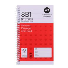 WS Notebook Spiral 8B1 7mm Ruled 50 Leaf Orange