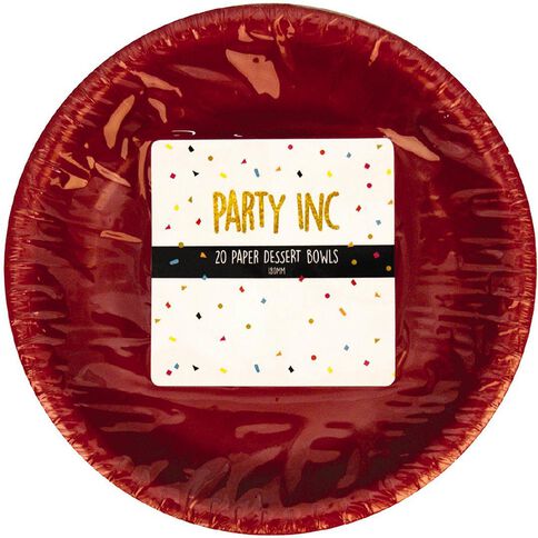 Party Inc Paper Bowls 380ml Red Mid 20 Pack