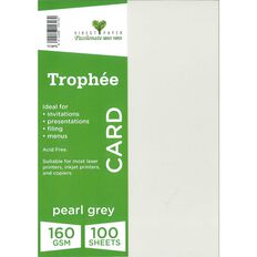 Trophee Card 160gsm 100 Pack Pearl Grey A4