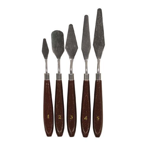 Uniti Metal Palette Knives Silver 5 Pack