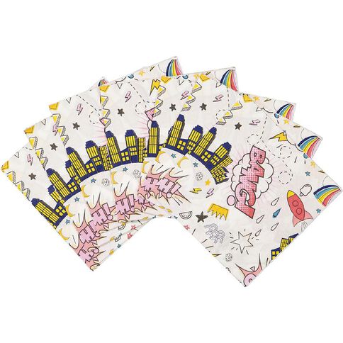 Party Inc Superhero Napkins 2-ply 33cm x 33cm 20 Pack