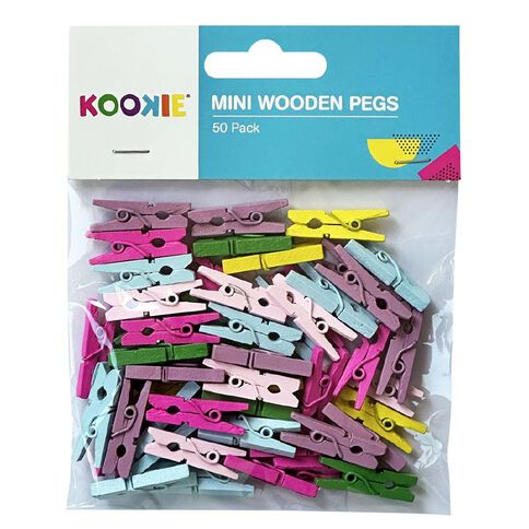 Kookie Mini Wooden Pegs 50 Piece