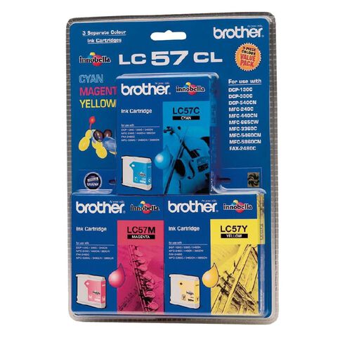 Brother Ink LC57 Colour 3 Pack (400 pages)