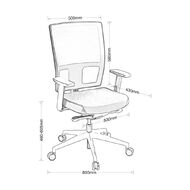 Eden Media Ergo Mesh Highback Chair with Alloy Base and Arms Black