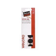 VELCRO Brand Hook & Loop Handy Dots 22mm 12 Set Black